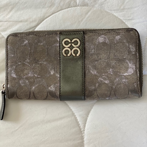 Coach Handbags - Coach accordion zip around wallet - silky grey